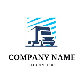 引越し　ロゴ Abstract Blue Truck Icon logo design