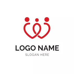 家族のロゴ Abstract Red Family Icon logo design