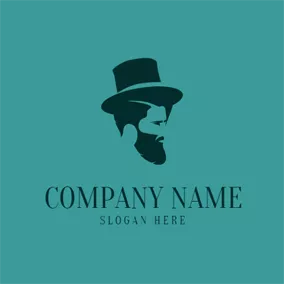 ヒップスターのロゴ Black Hat and Hipster logo design