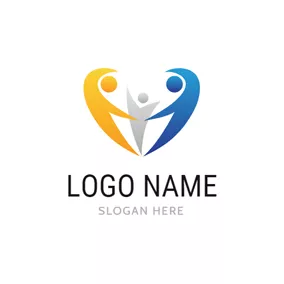 家族のロゴ Shape and Abstract Family logo design