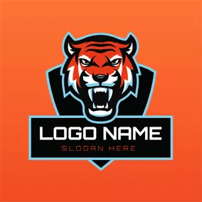 キングロゴ Tiger Head and Badge logo design