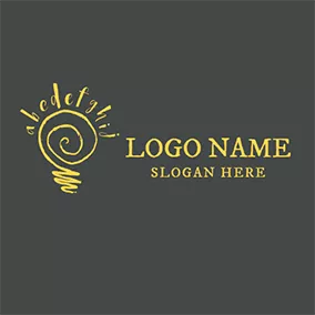 ソーシャルメディアのロゴ Yellow Circle and English Letter logo design