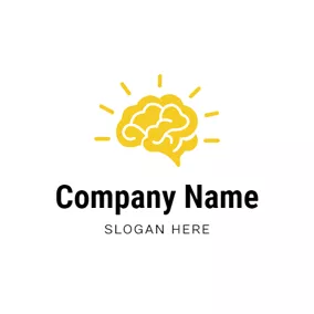 脳ロゴ Yellow Light and Brain logo design