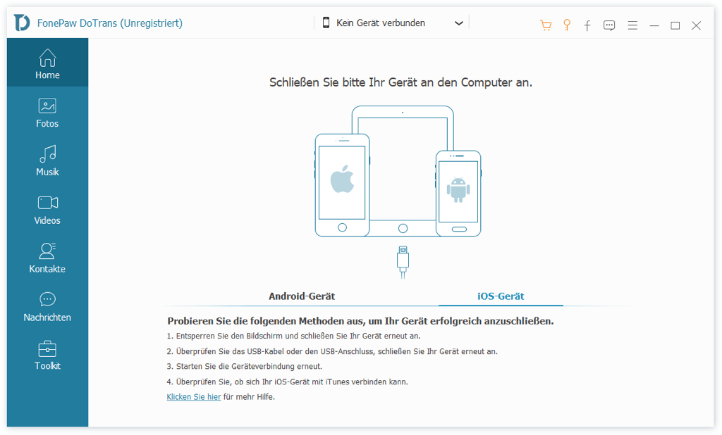 iOS Gerät verbinden