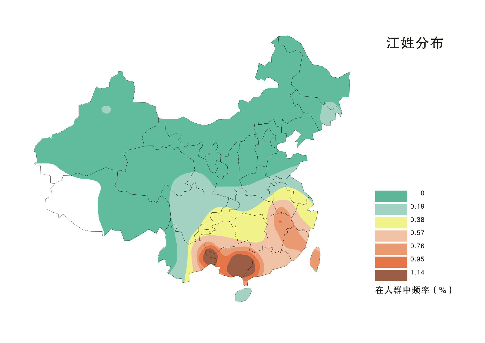 江姓人口分布