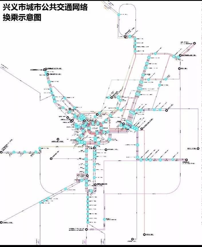 興義城市公交網路換乘示意圖