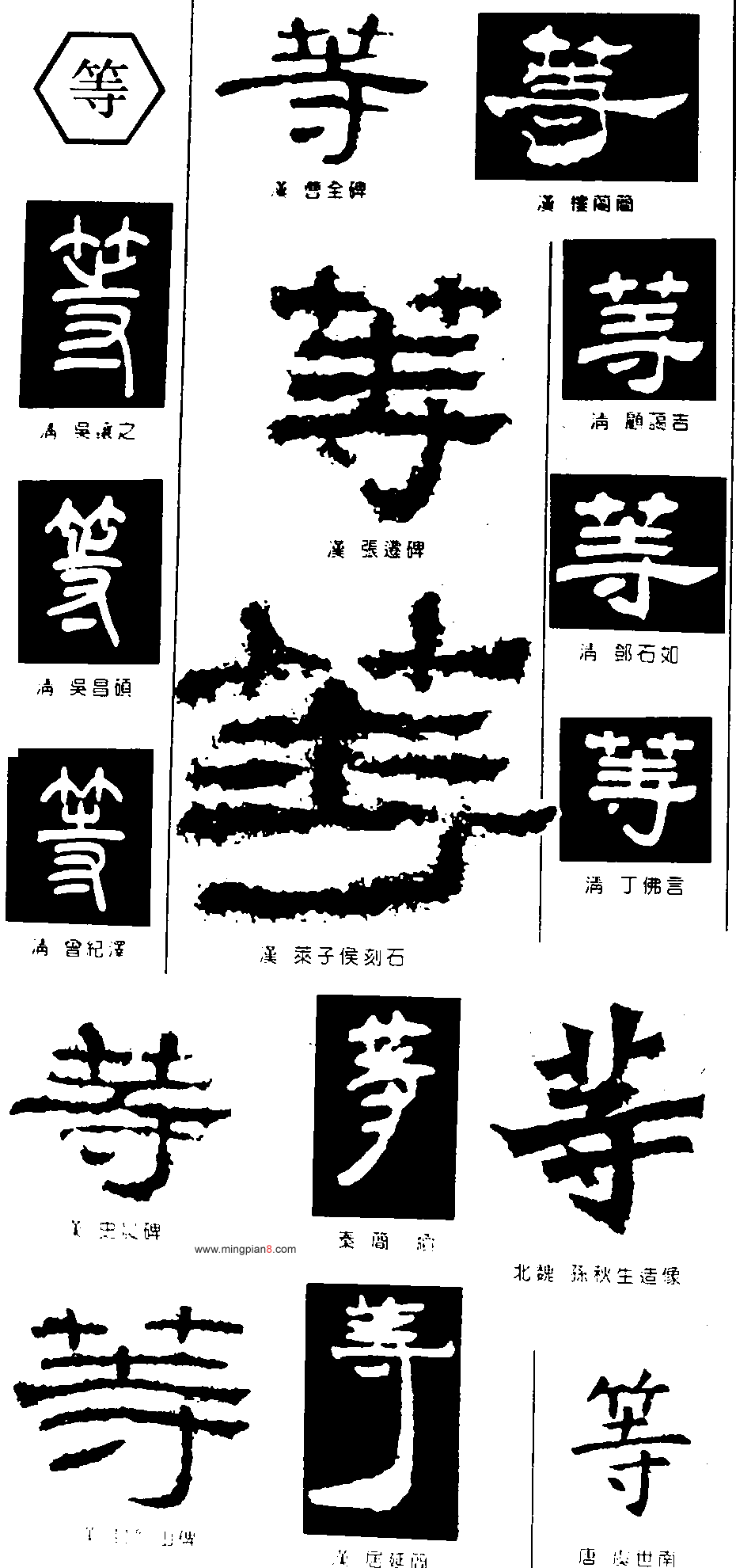 多種“等”字