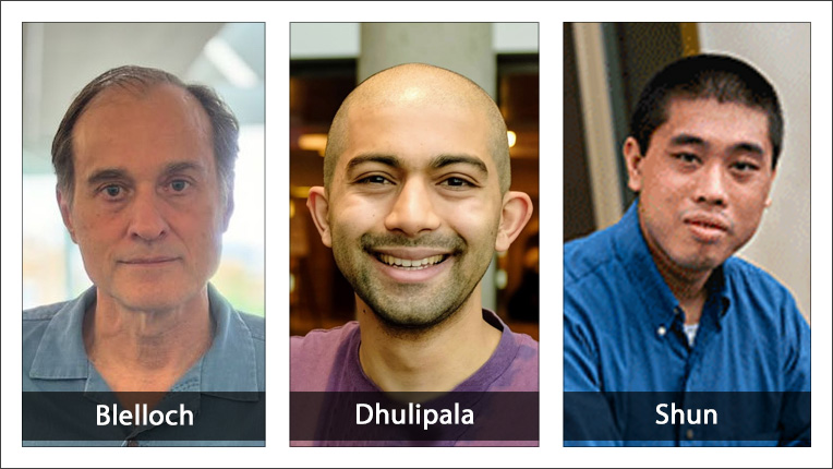 2023 ACM Paris Kanellakis Award recipients Guy E. Blelloch, Laxman Dhulipala, and Julian Shun