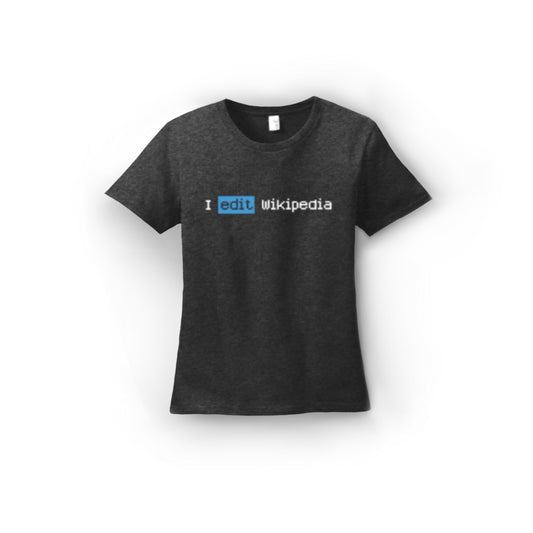 "I edit Wikipedia" box t-shirt (women)