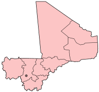 Peta Mali menunjukkan lokasi Bamako