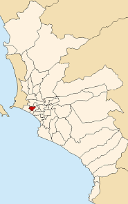 Location of Pueblo Libre in Lima Province