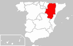 Арагон на мапа на Шпанија