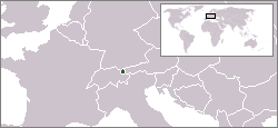 Ligging van Liechtenstein