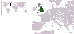 England's location within Europe