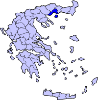 Poziția regiunii Νομός Καβάλας