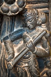 Saraswati playing an alapini vina, Bangladesh, Pala period 10th–12th century CE