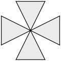 Ékszárú talpas kereszt (en: cross pattée triangular)