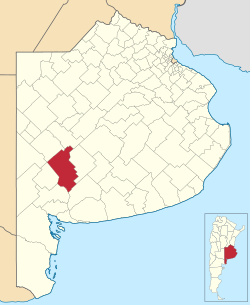 location of Coronel Suarez Partido in Buenos Aires Province