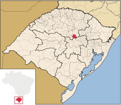 Location of Barros Cassal in Rio Grande do Sul