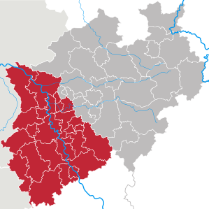 Lage des LVR in Nordrhein-Westfalen