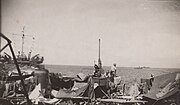 Deck of LST-487 while it is in a convoy on the way to Luzon Philippines