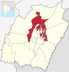 Localizacion del districte de Senapati en Manipur, qu'una part es venguda lo districte de Kangpokpi