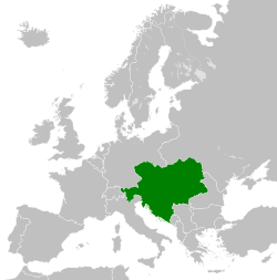Vị trí của Đế quốc Áo-Hung vào năm 1914.