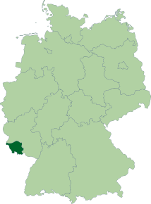 Poziția regiunii Landul Saar (Saarland)