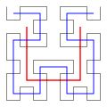 Hilbert curves, first to third orders