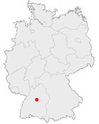 Mapa da Alemanha, posição de Estugarda Stuttgart acentuada