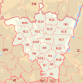 N postcode area map