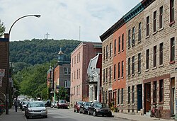 Mount Royal seen from Duluth Street in the Plateau.