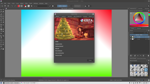 Krita 4.1.8 רצה על מערכת ההפעלה פדורה לינוקס