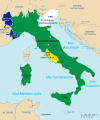 1861 Situazione alla proclamazione dell'Unità d'Italia.