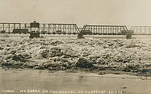 Ice Buildup on Maumee River at Cherry Street Bridge in Toledo, Ohio, 1924