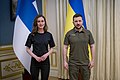 Finnish Prime Minister Sanna Marin with Ukrainian President Volodymyr Zelenskyy meet in Kyiv, 26 May 2022