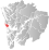 Sund markert med rødt på fylkeskartet