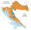 Hrvati (narančasto) u Hrvatskoj po općinama u 2011. godini