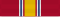 Width=44 scarlet ribbon with a central width-4 golden yellow stripe, flanked by pairs of width-1 scarlet, white, Old Glory blue, and white stripes