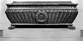 Walnut cassone in the form of an antique sarcophagus, Rome, 16th century (Walters Art Museum)