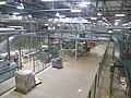 Overhead view of packaging lines