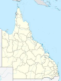 Mapa konturowa Queenslandu, na dole znajduje się punkt z opisem „Charleville”