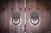 Dragonhead door knockers, Bulguksa Temple, Gyeongju, South Korea