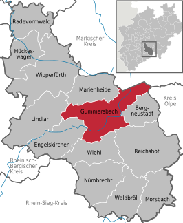 Kaart van Gummersbach
