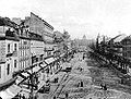 Wenceslas Square, postcard, end of 19th century, view from Mustek, Prag.