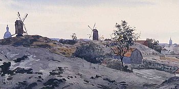 Engelbrektskvarnen (t.v.) och Starcken, 1880.