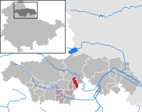 Poziția Oberbösa pe harta districtului Kyffhäuserkreis