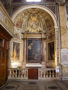 Altar com a "Madonna di Loreto", de Caravaggio.