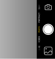 Image 23This layout of the camera viewfinder was first introduced by Apple with iOS 7 in 2013. Towards the late 2010s, several other smartphone vendors have ditched their layouts and implemented variations of this layout. (from Smartphone)