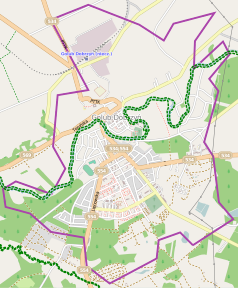 Mapa konturowa Golubia-Dobrzynia, blisko centrum u góry znajduje się punkt z opisem „Golub”